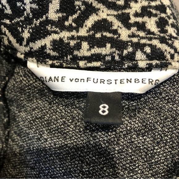 Diane Von Furstenberg wool blend stretch skirt black and tan flare edge 8 - Picture 7 of 8